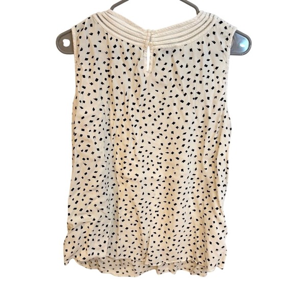 Talbots Woman16W Ivory & Black Sleeveless Textured Yoke Blouse Workwear - Picture 3 of 7